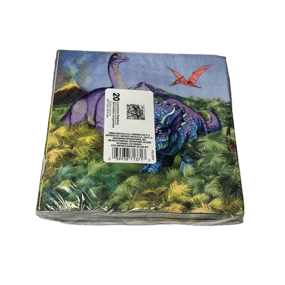 party paper napkins‎ dinosaurs 20 count pack